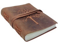 Carnet en cuir fait main, vintage et rétro, motif Arbre de Vie, couverture rigide, 9x7 pouces, pour aquarelle, mariage, notes personnelles, magie, prières, recettes et écriture