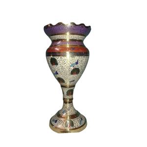 Beautiful Multi Color <b>Engraving</b> Brass Flower <b>Vase</b> With Sky Blue Paint And Gold Finished For Home Decor High Quality Flower <b>Vase</b> - Product Image 6