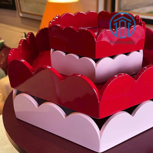 Accept Customization Handle Tray Coffee Breakfast Plates Best Quality Custom Shape/Color/Logo Served On <b>Wooden</b> Trays - Product Image 4