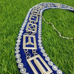 คอเสื้อช่างก่ออิฐปักลายปักลายสร้อยคอพร้อมรายละเอียดสีทองสำหรับพิธี Freemason Lodge - Product Image 5