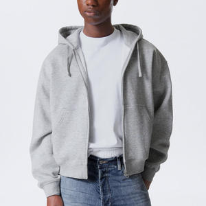 Sweat à capuche zippé vintage pour homme, style streetwear surdimensionné, coton lourd, fermeture éclair intégrale, aspect délavé, mode décontractée, fabrication OEM - Product Image 6