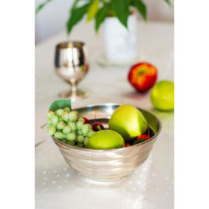 Bol à fruits en cuivre de grande taille fait à la main en métal argenterie bol à mélanger les aliments vaisselle restaurant ustensiles de cuisine bol à fruits secs - Product Image 1