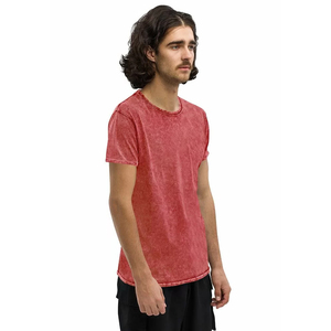 Camisetas Personalizadas Algodón Lavado Ácido Camisetas Peso Pesado Gran Tamaño Serigrafiado Cuello Redondo Camisetas Hombres - Product Image 3