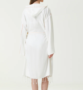 เสื้อคลุมอาบน้ำผ้าฝ้ายมีฮู้ดของผู้หญิงชุดชายหาดฤดูร้อน - Product Image 3