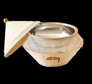 Cazuela de acero inoxidable con tapa Color plata Olla caliente de alta calidad para vajilla y Mesa - Product Image 4