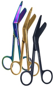 La mejor calidad, superventas, arcoíris, dorado y negro, recubierto de 3 uds., juego de tijeras de vendaje Lister, acero inoxidable fabricado por Shu & Co - Product Image 2