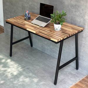 Minimalist 120x60cm ACACIA WOOD PC <b>DESK</b> with A-SHAPED IRON LEGS PORTABLE and <b>FOLDING</b> for HOTEL USE-SPD68201 - Product Image 2