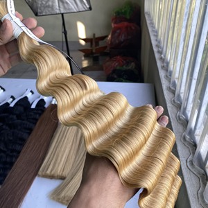 Extensiones de Cabello 100% Natural sin procesar, cabello humano virgen de visón liso a granel, color negro, Rubio, Balayage, 11A - Product Image 3