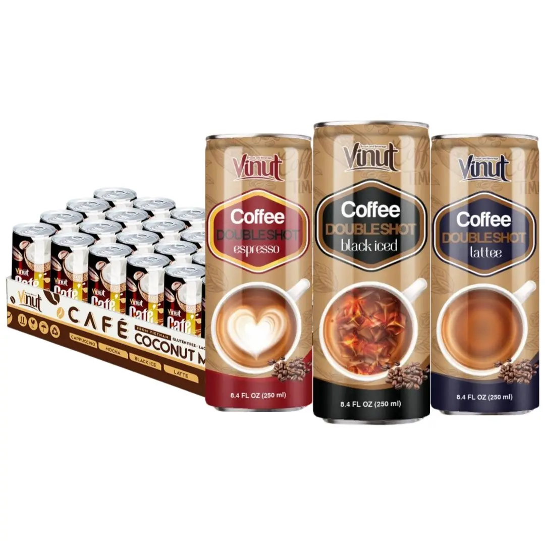 Doubleshot Espresso, ES, Lattee, minuman kopi Vietnam | (250ml, 24 Pak) VINUT-Ekstra kuat, halus, pemasok grosir