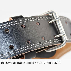 Cinturón de levantamiento de pesas de piel de vaca resistente y recto con logotipo personalizado, soporte de espalda para entrenamiento de gimnasio Unisex, cinturón de levantamiento de pesas - Product Image 3