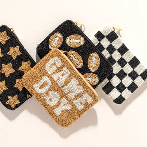 กระเป๋าคลัทช์งานปาร์ตี้สำหรับสุภาพสตรี ทำมือ ปรับแต่งได้ หลากสี ผ้าซาติน ประดับลูกปัด กระเป๋าใส่เหรียญ กระเป๋าสตางค์ ปิดซิป ปักลายหยดน้ำ - Product Image 1