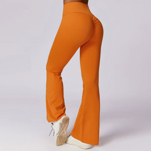 กางเกงโยคะเอวสูงทรงบานสำหรับผู้หญิง ช่วยยกสะโพก กระชับหน้าท้อง ระบายอากาศได้ดี เป็นมิตรกับสิ่งแวดล้อม ผ้าถักไร้ตะเข็บ - Product Image 5