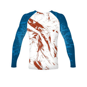 Ropa deportiva Rash Guard de manga larga para hombre con estampado personalizado para adultos MMA en blanco todo poliéster/Spandex para las estaciones - Product Image 5