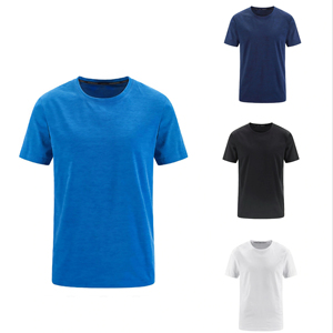 Vente en gros – T-shirt décontracté 100 % coton tricoté, brodé, uni, avec logo personnalisé, respirant, à manches courtes, séchage rapide, écologique, pour la gym - Product Image 1