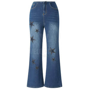 Gran oferta, pantalones vaqueros informales de verano para mujer de talla grande, transpirables y ligeros con diseño de sublimación frontal plano a la venta - Product Image 2