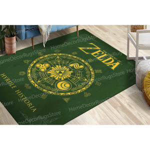 Alfombra Estampada - Alfombra Zelda, Alfombras para Sala de Juegos, Alfombras Verdes, Alfombra Moderna, Alfombra Delgada No Tejida - Product Image 1