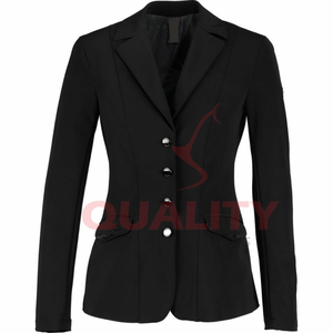 Chaqueta elegante para mujer para montar a caballo hecha a mano con forro de control de humedad de tela transpirable de silueta delgada a la venta - Product Image 1