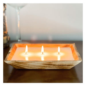 Newly Attractive Design Vintage Mango Wooden Long <b>Candle</b> Dough Bowl Hand Carved Soy <b>Candle</b> Bowl Natural Wood for Decoration Home - Product Image 6