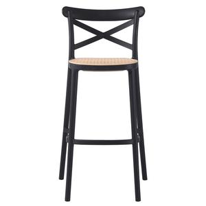 Silla de Bar hecha de marco de madera de teca maciza con ratán tejido en el asiento y material de alta calidad para uso interior y exterior - Product Image 2