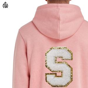 Sudadera con capucha bordada de chenilla de felpa francesa de gran tamaño personalizada para hombre, forro polar al por mayor con parches personalizados para invierno - Product Image 4