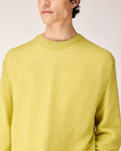 Fait sur mesure de haute qualité col rond manches longues hiver moelleux tricot coton anti-rétrécissement coupe décontractée couleur unie pull hommes - Product Image 3