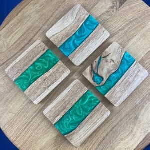 Epoxy Resin Wood <b>Coasters</b> Australian Design Wholesale Custom Square Wood Resin <b>Coasters</b> for Drinks - Product Image 2