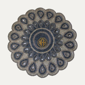 Manteles individuales con cuentas Ajuste de mesa Alfombrilla bordada de algodón redonda Artesanía hecha a mano Fábrica Exportador directo Proveedor mayorista a granel - Product Image 5