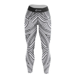 <b>Women's</b> 100% Breathable Spandex/Nylon Sports <b>Legging</b> Custom Logo Yoga <b>Leggings</b> with Elastic Waist Solid <b>Pattern</b> Logo on Waist - Product Image 1