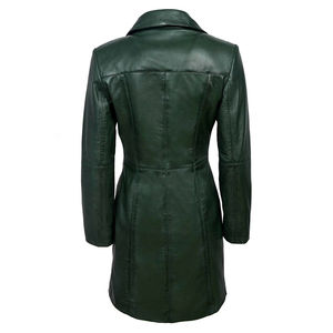 Nuevo Abrigo de Cuero Negro Atlántico para Mujer, Estilo Clásico, Corte Entallado, Abrigo Largo, Peso Personalizado, Impresión, Servicio ODM de Invierno - Product Image 3