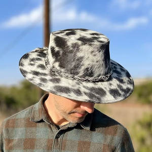 Sombrero de cuero de vaca para adultos con diseño personalizado más vendido, precio barato, servicio OEM, sombrero de cuero de vaca - Product Image 5