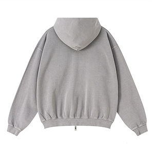 2025 Vintage American Hoodie Heavyweight Washed 100% Cotton Zip-Up Pullover Jacket pour Homme - Product Image 4