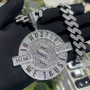 Nouveau pendentif en diamant Moissanite VVS élégance personnalisée en or rose en argent sterling passe le test de diamant-Icedout troisième pendentifs breloques - Product Image 3