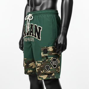 Shorts de Baño para Hombre de Poliéster Verde Oscuro de Alta Calidad, Ligeros, de Secado Rápido, Transpirables, con Cintura Elástica, Bolsillo con Camuflaje y Bordado - Product Image 4