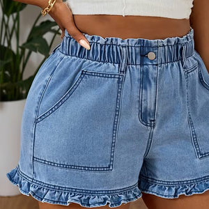 Nuevos Shorts de Mezclilla Azules de Alta Calidad con Diseño Personalizado para Mujer, Shorts de Mezclilla de Alta Calidad con Nuevo Diseño - Product Image 6