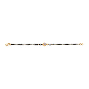 Pulsera Mangalsutra de Oro con Corazón - Joyería Fina con Cuentas - Product Image 5