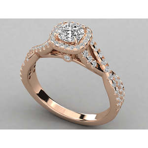 9K Gold Ladies Brilliant Ring with Round Cut Lab Grown Diamond Solitaire Style - Product Image 4
