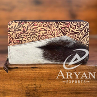 Nouveau Design Offre Spéciale Western véritable portefeuille en cuir de fourrure gaufré élégant à la main sculpture en cuir coques de téléphone de luxe femmes embrayages