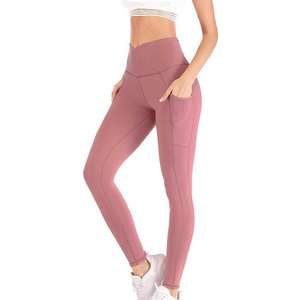 Leggings d'entraînement de gymnastique taille haute pour femmes, collants de fitness extensibles à l'épreuve des squats, vêtements de sport décontractés solides pour la course à pied - Product Image 4