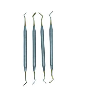 Juego de 4 Instrumentos Dentales de Acero de Doble Punta para Tallar, con Empuñadura Moleteada, para Resina Compuesta, Restauración y Obturación, Certificado CE, SurgiRight - Product Image 1