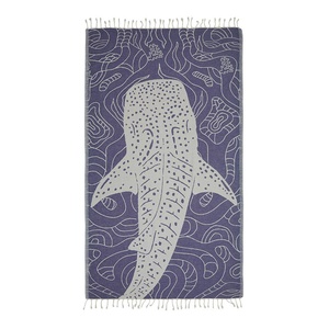 ผ้าขนหนูชายหาดลายฉลามวาฬแบบตุรกี ผ้าแจ็คการ์ด 100% คอตตอน - Product Image 4