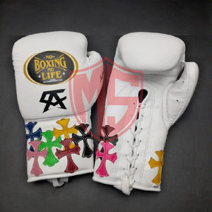 Guantes de Boxeo de Cuero Genuino con Diseño de Parches de Cuero de Última Tendencia, Sin Boxeo No Hay Vida, para Entrenamiento de Adultos - Product Image 4