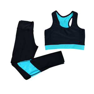 Ensemble de Yoga 2 pièces de haute qualité pour femmes léger solide soutien-gorge de sport Leggings respirant élastique taille haute équipement de Fitness personnalisé - Product Image 1