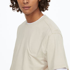 Camiseta extragrande de algodón 100% de alta calidad, tela de punto en blanco de diseñador de peso pesado impresa personalizada al por mayor - Product Image 2