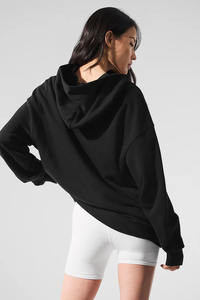 Sudadera con capucha de manga larga para mujer de alta calidad transpirable estilo informal logotipo frontal impreso bolsillo cómodo otoño pulóver Sudadera con capucha - Product Image 2