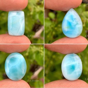 Pierre précieuse Larimar naturelle ronde lâche 4mm Cabochon pierre précieuse prix de gros pierre précieuse naturelle de qualité supérieure argent 925 bijou Larimar - Product Image 4