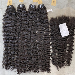 <b>Fringes</b> Kinhky Eursian Curly Wigs Natural Color 100% Vietnamese Human Hair <b>Extension</b> - Product Image 1