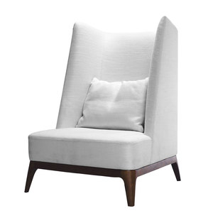 Fauteuil lounge à dossier haut et à oreilles contemporain en tissu Elisee - Meubles de salon - Product Image 1