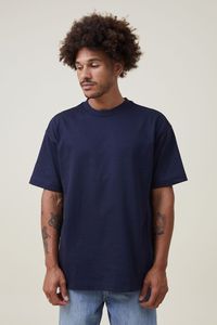 เสื้อยืดคอกลมสำหรับผู้ชาย, ผ้าฝ้ายสีกรมท่าระบายอากาศได้ดีเสื้อยืดสำหรับผู้ชายทรงโอเวอร์ไซส์ใหญ่พิเศษสำหรับฤดูร้อน - Product Image 5