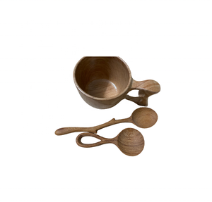 Cuchara larga de sopa de madera de ébano negro producida en fábrica con mango tallado para fruta espátula cocina que sirve cocina casera - Product Image 2