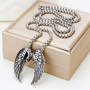 <span class=keywords><strong>Collana</strong></span> pendente <span class=keywords><strong>con</strong></span> ala d'angelo in acciaio inossidabile effetto 3D ciondoli <span class=keywords><strong>con</strong></span> piume - Product Image 4